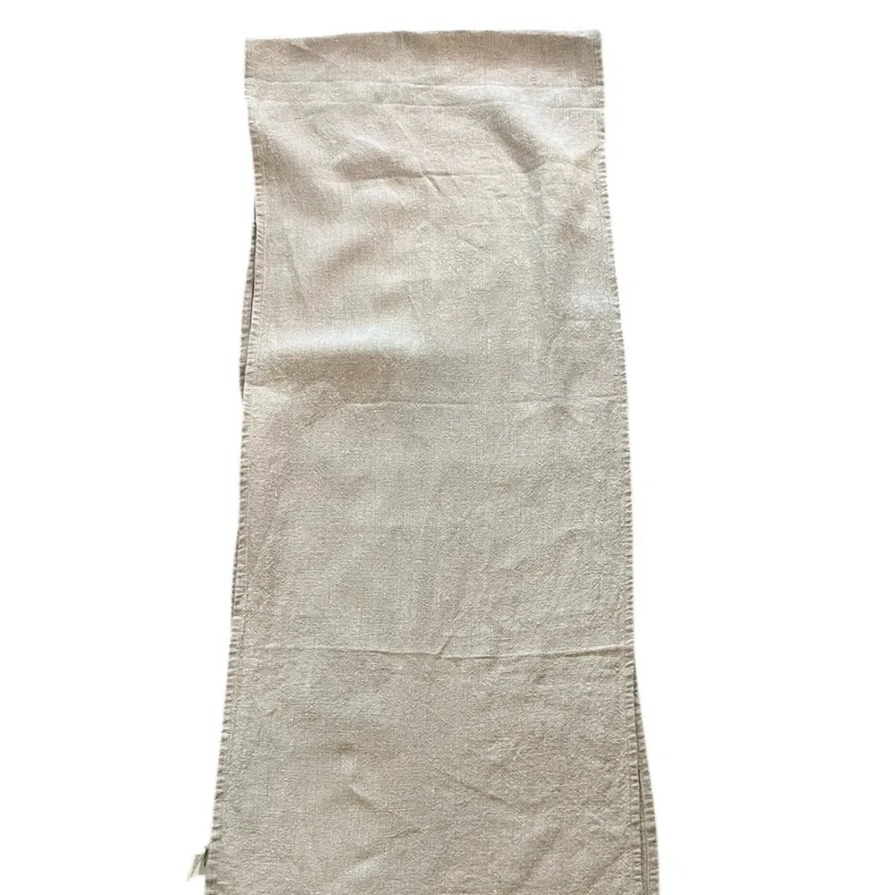 Crate and Barrel “Beckett” 100% Linen Table Runner, Natural, 20”x90”